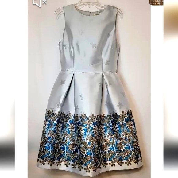 𝅺Max Studio Jacquard Artic Blue Cocktail Dress - Picture 11 of 17